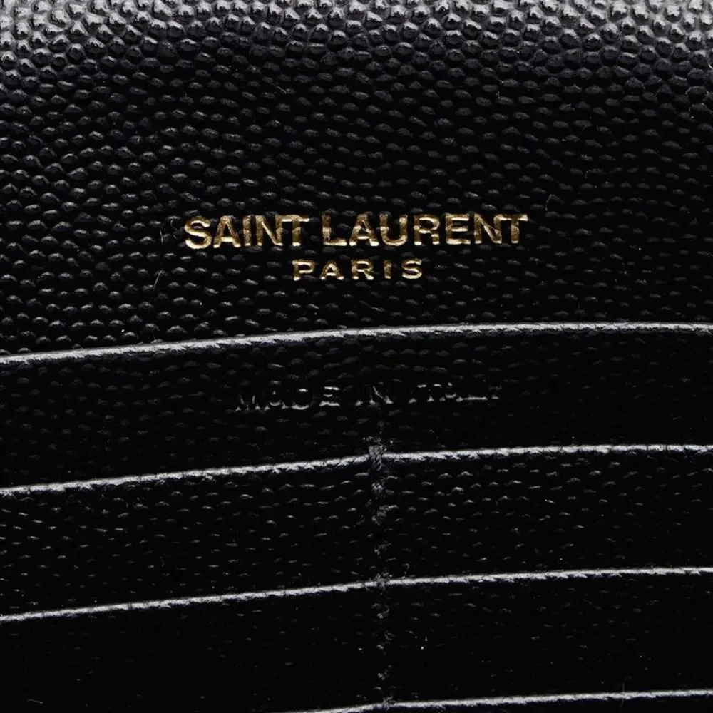 Saint Laurent Matelasse Grain de Poudre Monogram Envelope Chain Wallet - Picture 7 of 14